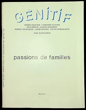 Bild des Verkufers fr Gnitif Volume 3 numro triple 1-2-3 Jan/fv/mars 1981 - Passions de familles zum Verkauf von LibrairieLaLettre2