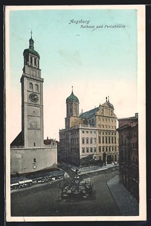 Bild des Verkufers fr Ansichtskarte Augsburg, Rathaus und Perlachturm zum Verkauf von Bartko-Reher