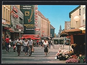 Ansichtskarte Hattingen / Ruhr, Fussgängerzone Heggerstrasse mit Woolworth-Geschäft