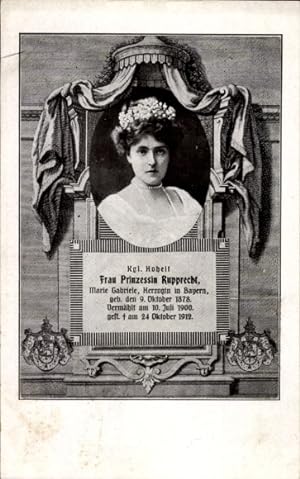Passepartout Ansichtskarte / Postkarte Frau Prinzessin Rupprecht, Marie Gabriele, Herzgin in Baye...