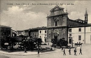Ansichtskarte / Postkarte Firenze Florenz Toscana, Piazza e Chiesa di S. Marco col Monumento al G...