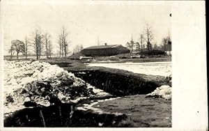 Foto Ansichtskarte / Postkarte Schützengraben im Winter, I WK