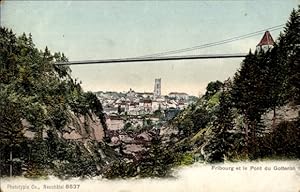 Ansichtskarte / Postkarte Fribourg Freiburg Stadt Schweiz, Pont du Gotteron