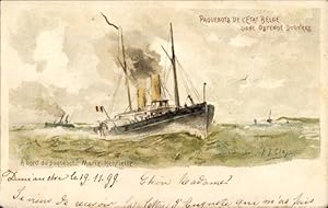 Künstler Litho Paquebot Marie-Henriette, Ligne Ostende-Douvres