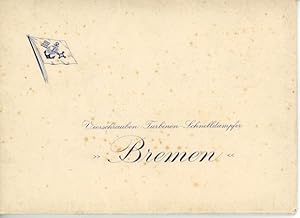10 alte Ansichtskarte / Postkarte Schnelldampfer Bremen, im passenden Heft, diverse Innenansichten