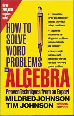 Bild des Verkufers fr How To Solve Word Problems In Algebra: McGraw Hill Study Guide zum Verkauf von WeBuyBooks