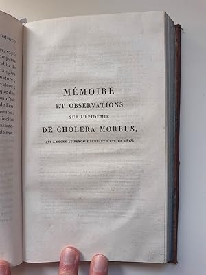 RECUEIL DE TEXTES dont Le choléra en Inde en 1818