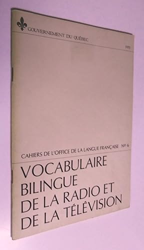 Vocabulaire bilingue de la radio et de la télévision