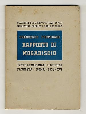 Imagen del vendedor de Rapporto su Mogadiscio. a la venta por Libreria Oreste Gozzini snc