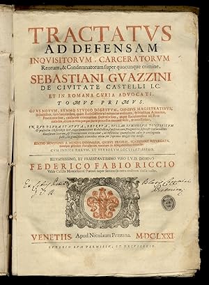 Tractatus ad defensam inquisitorum, carceratorum, reorum, & condemnatorum super quocunque crimine...