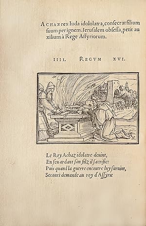 Image du vendeur pour Icones Historiarum Veteris Testamenti. Advivum express, extremaque diligentia emendatiores fact, Gallicis in expositione hom oteleutis, ac versuum ordinibus (qui pris turbati, ac impares) suo numero restitutis. mis en vente par Librairie Camille Sourget