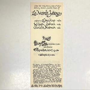 Seller image for 1962 La Monte Young Judson Hall Flyer for sale by Fenrick Books