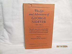 Image du vendeur pour The Life and Adventures of George Nidever (1802-1883) mis en vente par curtis paul books, inc.