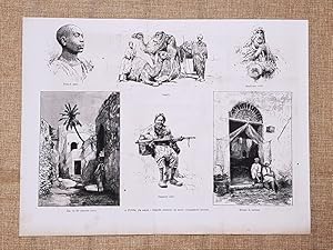 Seller image for Tunisi 1881 Uomo Cammelli Mendicante Quartiere nuovo Suonatore Barbiere Tunisia for sale by LIBRERIA IL TEMPO CHE FU