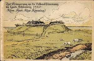 Künstler Ansichtskarte / Postkarte Volksabstimmung im Lande Schleswig 1920, Rüm hart klar kimming