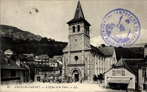 Ansichtskarte / Postkarte Argelès Gazost Hautes Pyrénées, Kirche, Platz