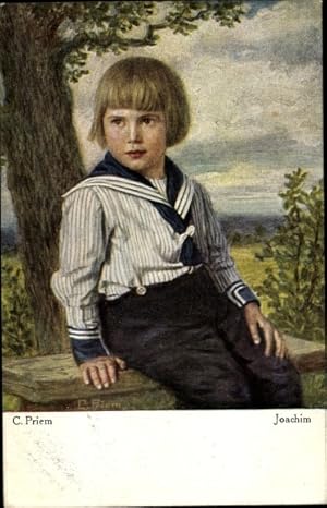 Künstler Ansichtskarte / Postkarte Priem, C., Joachim, Junge mit Matrosenkragen, Portrait
