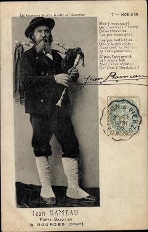Ansichtskarte / Postkarte Bourges Cher, Schriftsteller Jean Rameau, Portrait mit Sackpfeife