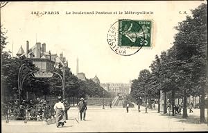 Ansichtskarte / Postkarte Paris XI, Boulevard Pasteur und Metropolitan