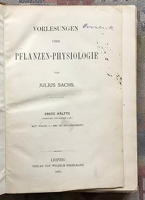 Imagen del vendedor de Vorlesungen ber Pflanzen-Physiologie 1. Hlfte a la venta por BBB-Internetbuchantiquariat