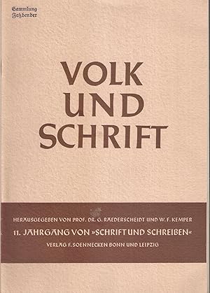 Bild des Verkufers fr Volk und Schrift - 11. Jahrgang von "Schrift und Schreiben", Heft 4 zum Verkauf von Antiquariat Andreas Schwarz