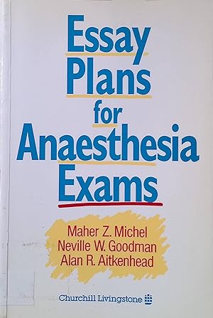 Bild des Verkufers fr Essay Plans for Anaesthesia Exams zum Verkauf von books4less (Versandantiquariat Petra Gros GmbH & Co. KG)