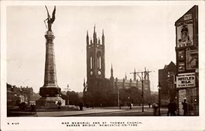 Ansichtskarte / Postkarte Newcastle upon Tyne Northumberland England, Kriegsdenkmal, St. Thomas C...