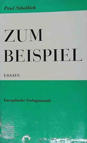 Bild des Verkufers fr Zum Beispiel: Essays. zum Verkauf von books4less (Versandantiquariat Petra Gros GmbH & Co. KG)