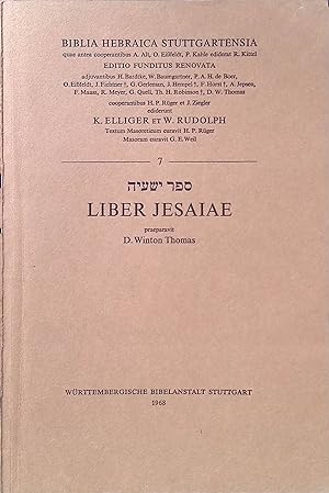 Seller image for Liber Jesaiae. Biblia Hebraica Stuttgartensia, 7 for sale by books4less (Versandantiquariat Petra Gros GmbH & Co. KG)