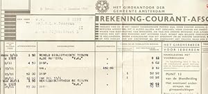 Rekening-Courant-Afschrift van het Girokantoor der Gemeente Amsterdam.