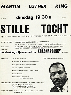 Martin Luther King 9 april - dinsdag 19.30 u - 9 april. Stille Tocht ter herdenking van de grote ...