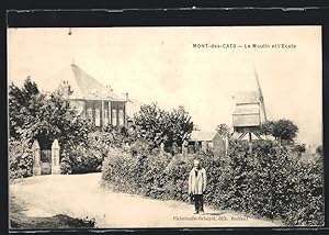 Ansichtskarte Mont-des-Cats, Le Moulin et l`Ecole