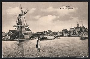 Ansichtskarte Haarlem, Molen a/h Spaarne