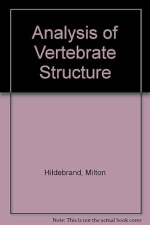 Bild des Verkufers fr Analysis of Vertebrate Structure zum Verkauf von WeBuyBooks