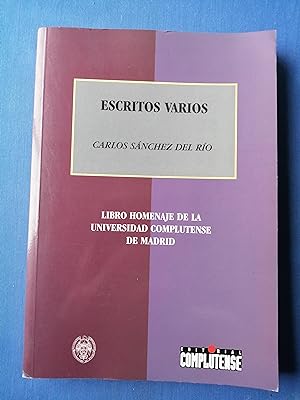 Imagen del vendedor de Escritos varios : libro homenaje de la Universidad Complutense de Madrid a la venta por Perolibros S.L.