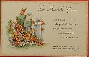 Vintage Sunday School Postcard -To Thank You