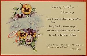 Vintage Sunday School Postcard -Friendly Birthday Greetings