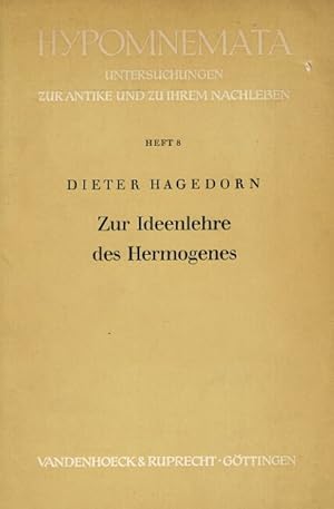 Image du vendeur pour Zur ideenlehre des hermogenese mis en vente par Rulon-Miller Books (ABAA / ILAB)