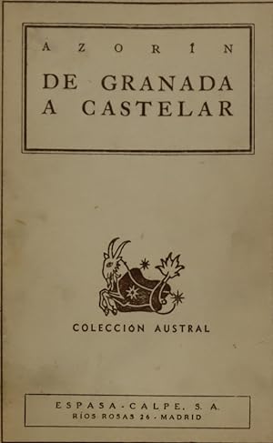 Imagen del vendedor de De Granada a Castelar a la venta por Librera Alonso Quijano