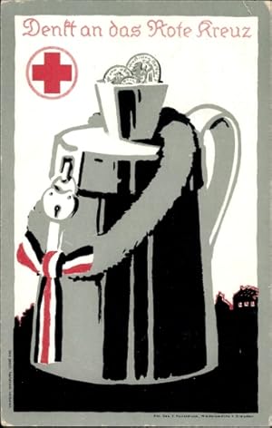 Ansichtskarte / Postkarte Denkt an das Rote Kreuz, Sammelbüchse
