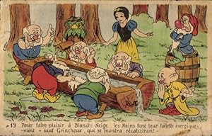 Bild des Verkufers fr Knstler Ansichtskarte / Postkarte Walt Disney, Schneewittchen und die sieben Zwerge zum Verkauf von akpool GmbH