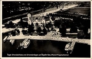 Ansichtskarte / Postkarte Berlin Reinickendorf Tegel, Strandschloss, Strandanlagen, Tegeler See, ...