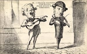 Künstler Ansichtskarte / Postkarte Daumier, Etudes Musicales, Anciens decessits du Conservatoire