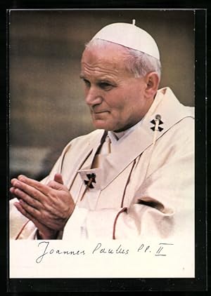 Bild des Verkufers fr Ansichtskarte Der betende Papst Johannes Paul II. zum Verkauf von Bartko-Reher