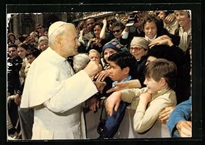 Bild des Verkufers fr Ansichtskarte Papst Johannes Paul II. mit Glubigen zum Verkauf von Bartko-Reher