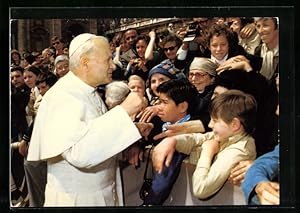 Bild des Verkufers fr Ansichtskarte Papst Johannes Paul II. mit Glubigen zum Verkauf von Bartko-Reher