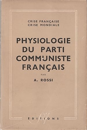 Immagine del venditore per Physiologie du parti communiste franais venduto da Librairie Franoise Causse