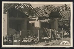 Ansichtskarte Oppau, Durch Explosion zerstörte Häuser