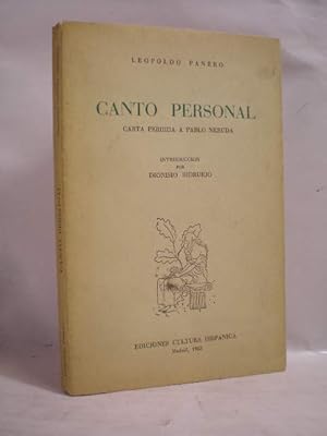 Canto personal. Carta perdida a Pablo Neruda