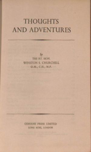 Seller image for THOUGHTS AND ADVENTURES. for sale by WeBuyBooks